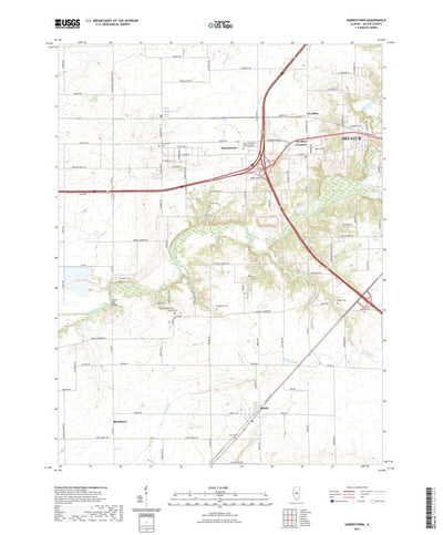 United States Geological Survey Harristown, IL (2021, 24000-Scale) digital map