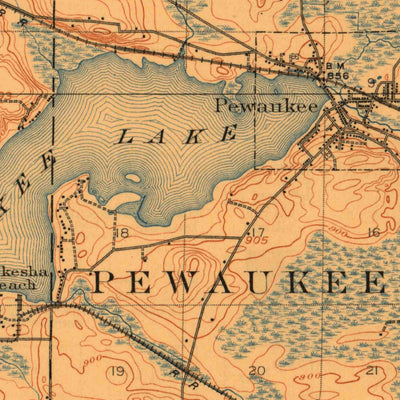 United States Geological Survey Hartland, WI (1909, 62500-Scale) digital map