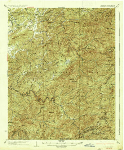 United States Geological Survey Haw Knob, TN-NC (1937, 62500-Scale) digital map