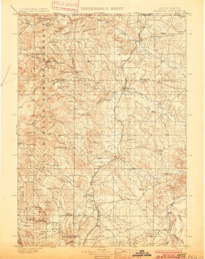 United States Geological Survey Hermosa, SD (1901, 125000-Scale) digital map