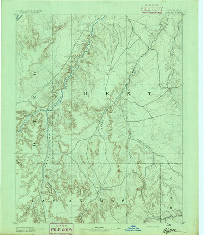 United States Geological Survey Higbee, CO (1891, 125000-Scale) digital map