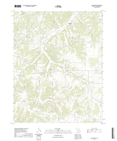 United States Geological Survey High Prairie, MO (2021, 24000-Scale) digital map
