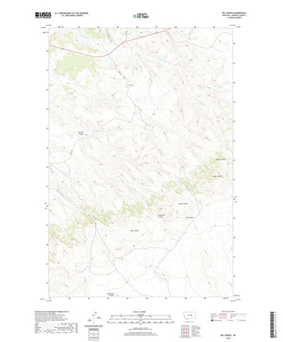 United States Geological Survey Hill Ranch, MT (2020, 24000-Scale) digital map