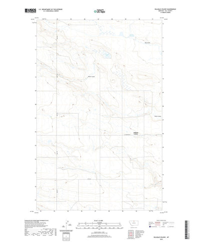 United States Geological Survey Hilldale Colony, MT (2020, 24000-Scale) digital map