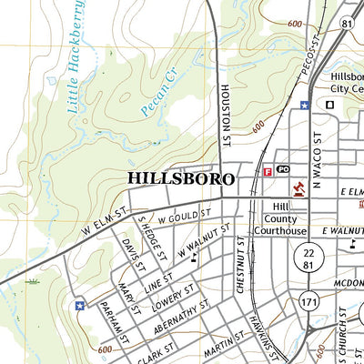 United States Geological Survey Hillsboro West, TX (2022, 24000-Scale) digital map