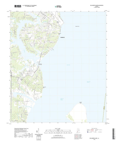 United States Geological Survey Hollingers Island, AL (2020, 24000-Scale) digital map