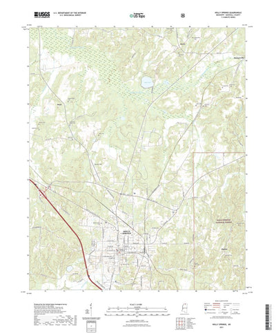 United States Geological Survey Holly Springs, MS (2021, 24000-Scale) digital map