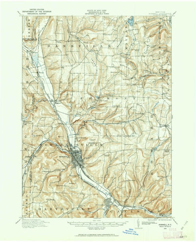 United States Geological Survey Hornell, NY (1915, 62500-Scale) digital map