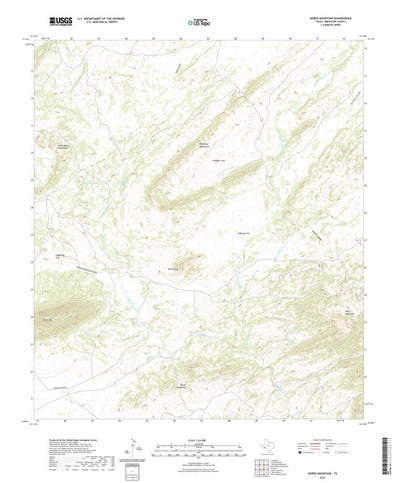United States Geological Survey Horse Mountain, TX (2022, 24000-Scale) digital map
