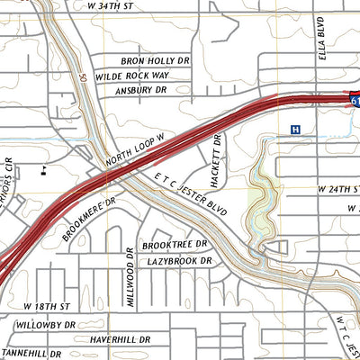 United States Geological Survey Houston Heights, TX (2022, 24000-Scale) digital map
