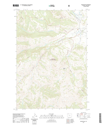 United States Geological Survey Hunter Peak, WY (2021, 24000-Scale) digital map