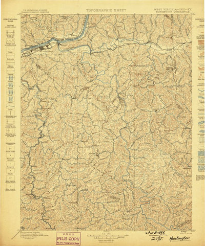 United States Geological Survey Huntington, WV-OH (1898, 125000-Scale) digital map
