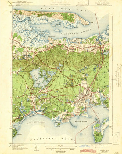 United States Geological Survey Hyannis, MA (1942, 31680-Scale) digital map