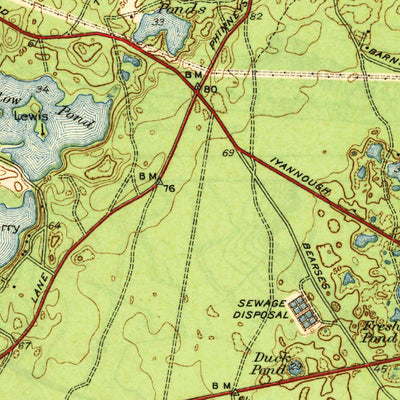 United States Geological Survey Hyannis, MA (1942, 31680-Scale) digital map