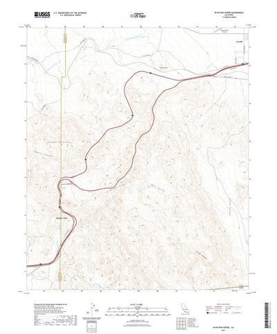 United States Geological Survey In-Ko-Pah Gorge, CA (2021, 24000-Scale) digital map