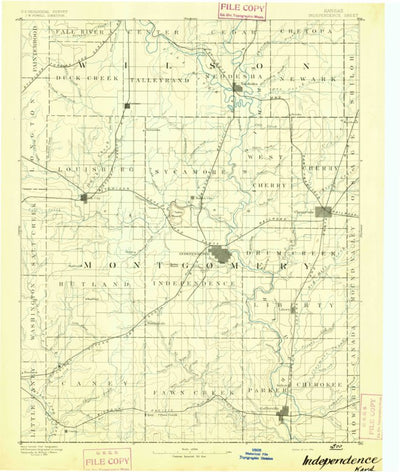 United States Geological Survey Independence, KS (1894, 125000-Scale) digital map