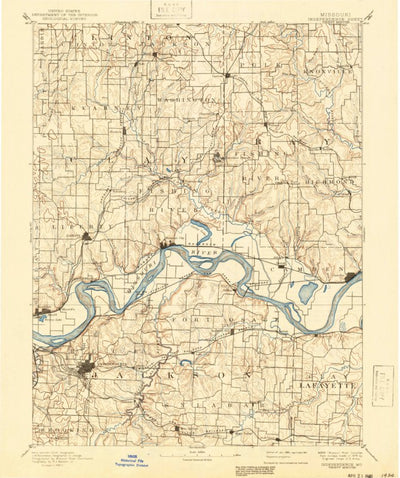 United States Geological Survey Independence, MO (1894, 125000-Scale) digital map