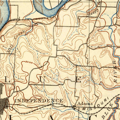 United States Geological Survey Independence, MO (1894, 125000-Scale) digital map