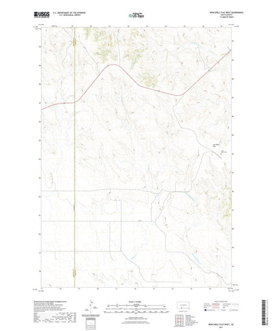 United States Geological Survey Iron Shell Flat West, SD (2021, 24000-Scale) digital map