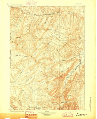 United States Geological Survey Ishawoda, WY (1895, 125000-Scale) digital map