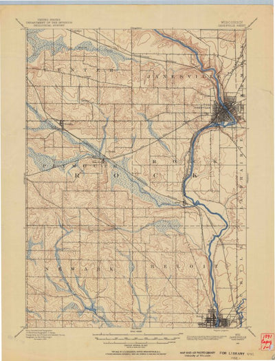 United States Geological Survey Janesville, WI (1891, 62500-Scale) digital map