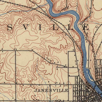 United States Geological Survey Janesville, WI (1891, 62500-Scale) digital map