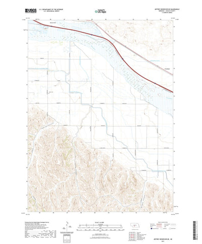 United States Geological Survey Jeffrey Reservoir NE, NE (2021, 24000-Scale) digital map