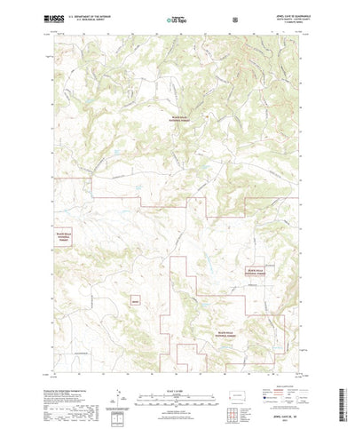 United States Geological Survey Jewel Cave SE, SD (2021, 24000-Scale) digital map