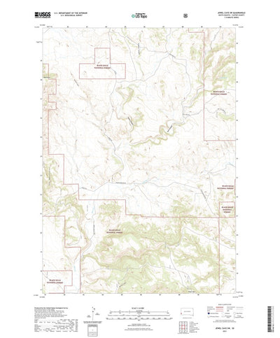 United States Geological Survey Jewel Cave SW, SD (2021, 24000-Scale) digital map