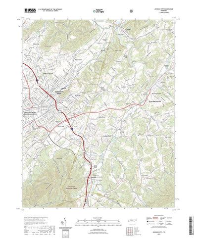 United States Geological Survey Johnson City, TN (2022, 24000-Scale) digital map