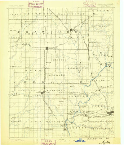 United States Geological Survey Joplin, MO-KS (1886, 125000-Scale) digital map