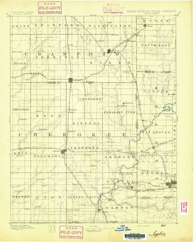 United States Geological Survey Joplin, MO-KS (1894, 125000-Scale) digital map