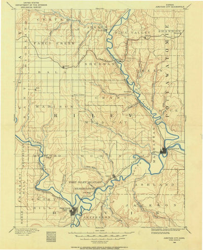 United States Geological Survey Junction City, KS (1886, 125000-Scale) digital map
