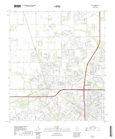 United States Geological Survey Katy, TX (2022, 24000-Scale) digital map