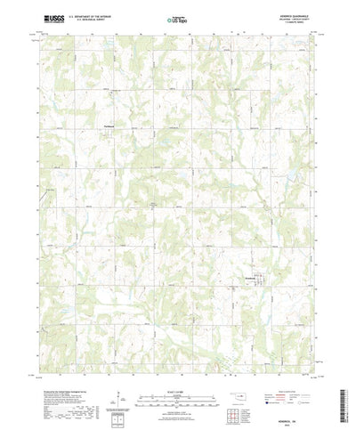 United States Geological Survey Kendrick, OK (2022, 24000-Scale) digital map