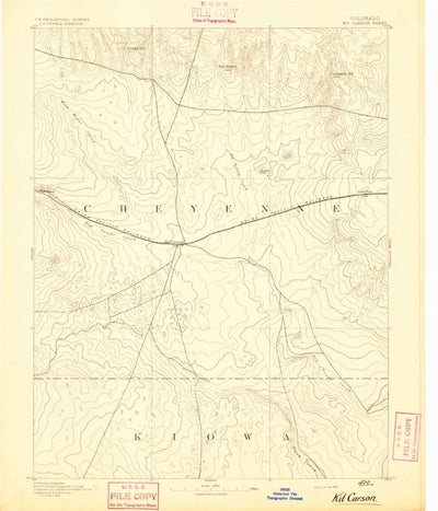 United States Geological Survey Kit Carson, CO (1893, 125000-Scale) digital map