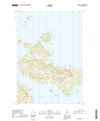 United States Geological Survey Kodiak D-2 NE, AK (2021, 25000-Scale) digital map