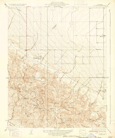 United States Geological Survey La Cima, CA (1934, 31680-Scale) digital map