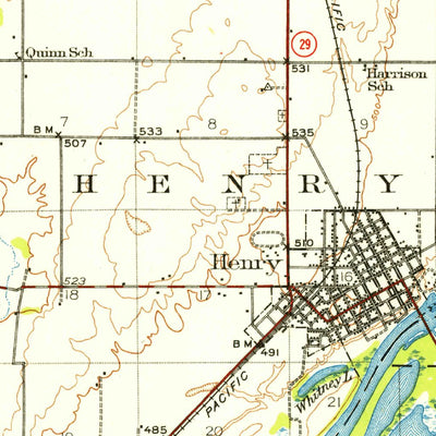 United States Geological Survey Lacon, IL (1933, 62500-Scale) digital map