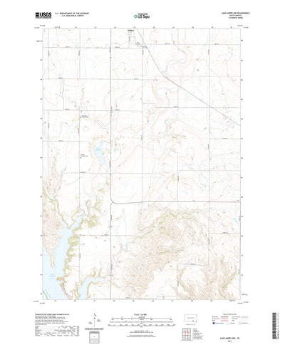 United States Geological Survey Lake Andes NW, SD (2021, 24000-Scale) digital map