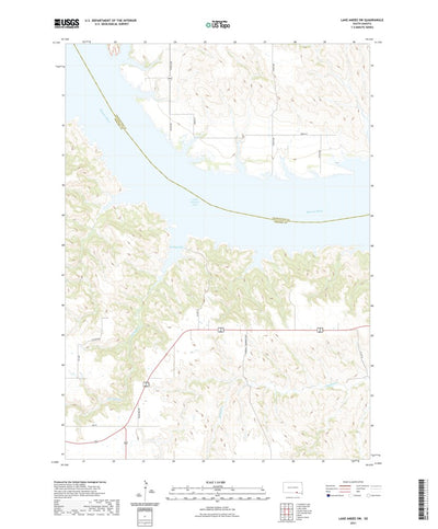 United States Geological Survey Lake Andes SW, SD (2021, 24000-Scale) digital map