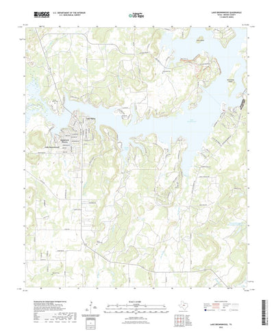United States Geological Survey Lake Brownwood, TX (2022, 24000-Scale) digital map