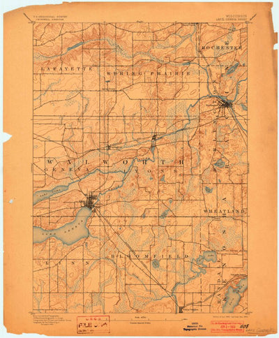 United States Geological Survey Lake Geneva, WI (1893, 62500-Scale) digital map