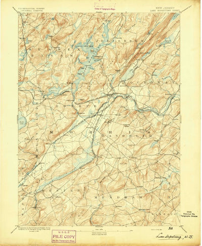 United States Geological Survey Lake Hopatcong, NJ (1894, 62500-Scale) digital map