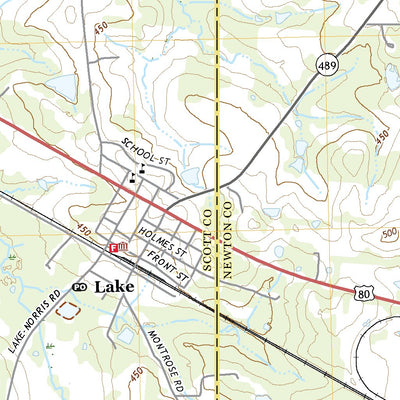 United States Geological Survey Lake, MS (2021, 24000-Scale) digital map