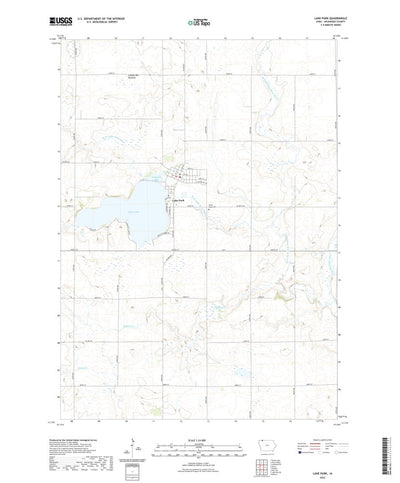 United States Geological Survey Lake Park, IA (2022, 24000-Scale) digital map