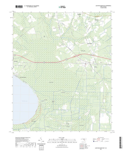 United States Geological Survey Lake Waccamaw East, NC (2022, 24000-Scale) digital map