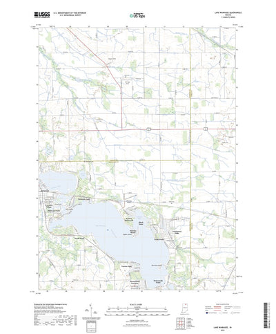 United States Geological Survey Lake Wawasee, IN (2022, 24000-Scale) digital map