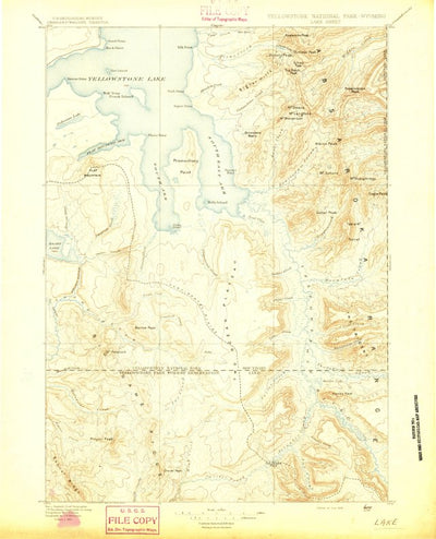 United States Geological Survey Lake, WY (1895, 125000-Scale) digital map