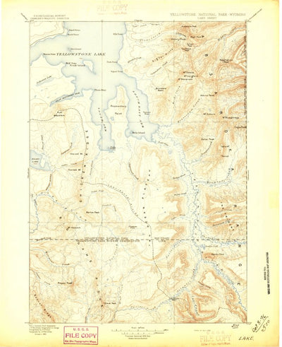 United States Geological Survey Lake, WY (1896, 125000-Scale) digital map
